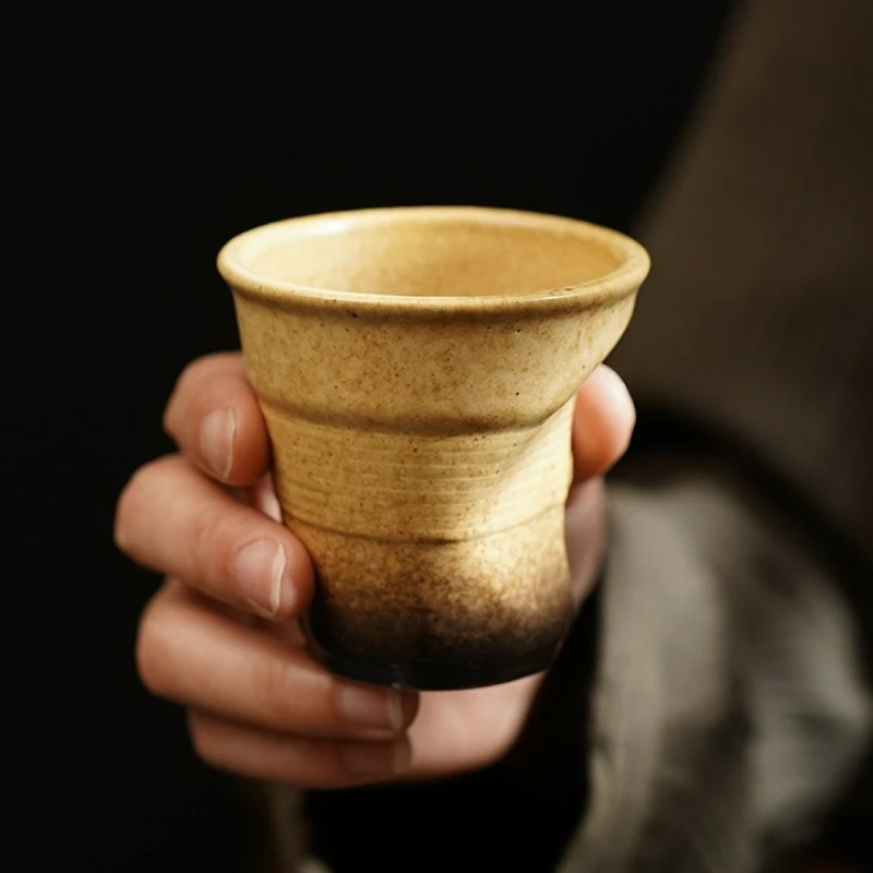 90ml Japanese Retro Ceramic Coffee Mugs Creative Hand-pinched Pleated Latte Cup Home Breakfast Kung Fu Teacup Kitchen Tools