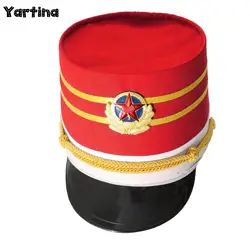 Children Drum Band Major Hat Stage Performance  Soldier Confetti Cap Hat Marching Band Drummer Cosplay Predator Costume Cap Hat