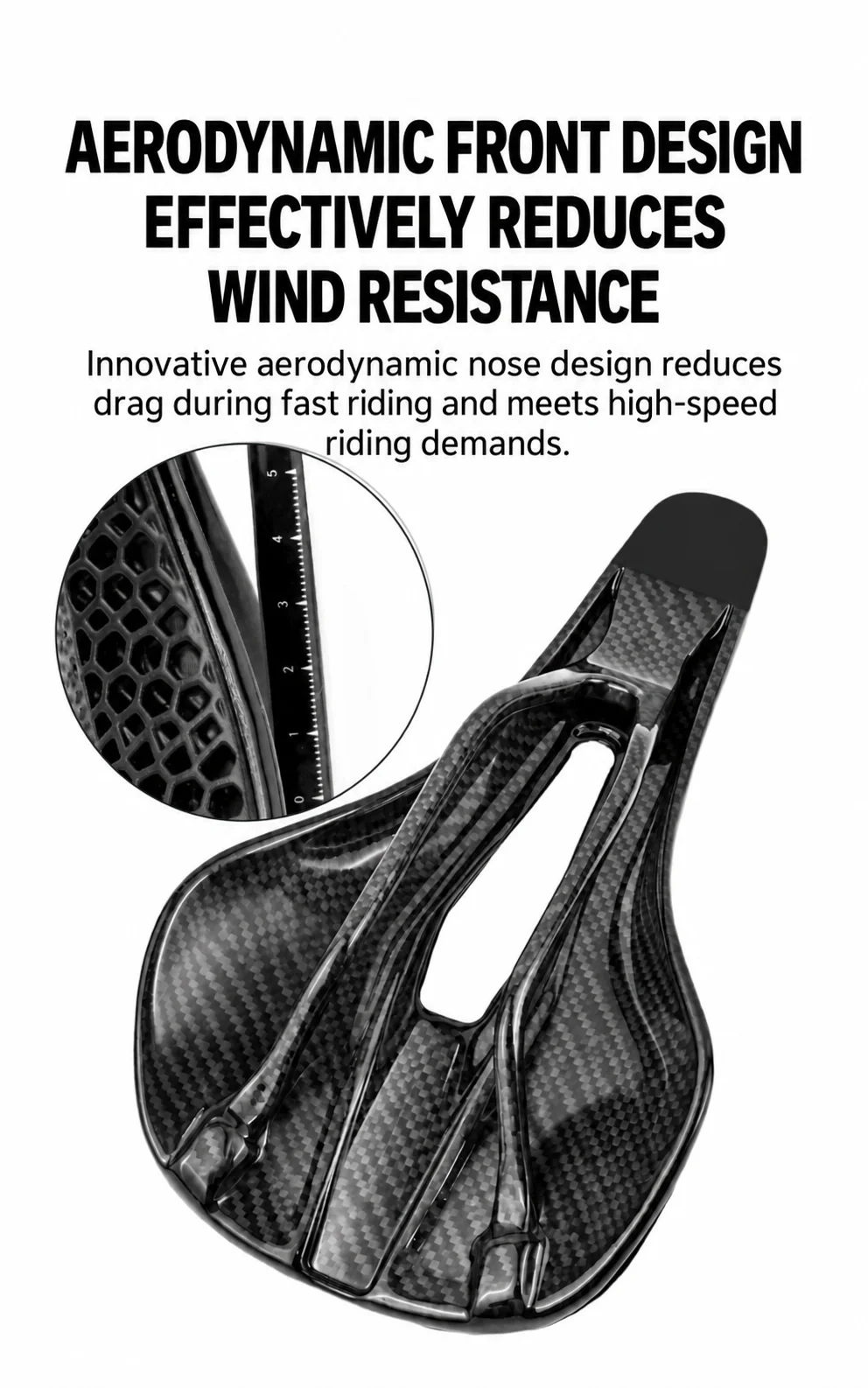 VXM Rennrad 3D-gedruckter Hohlkissen-Sattel aus ultraleichtem Carbonfaser-Mountainbike-Klappmaterial mit Satteltasche – Detail 8