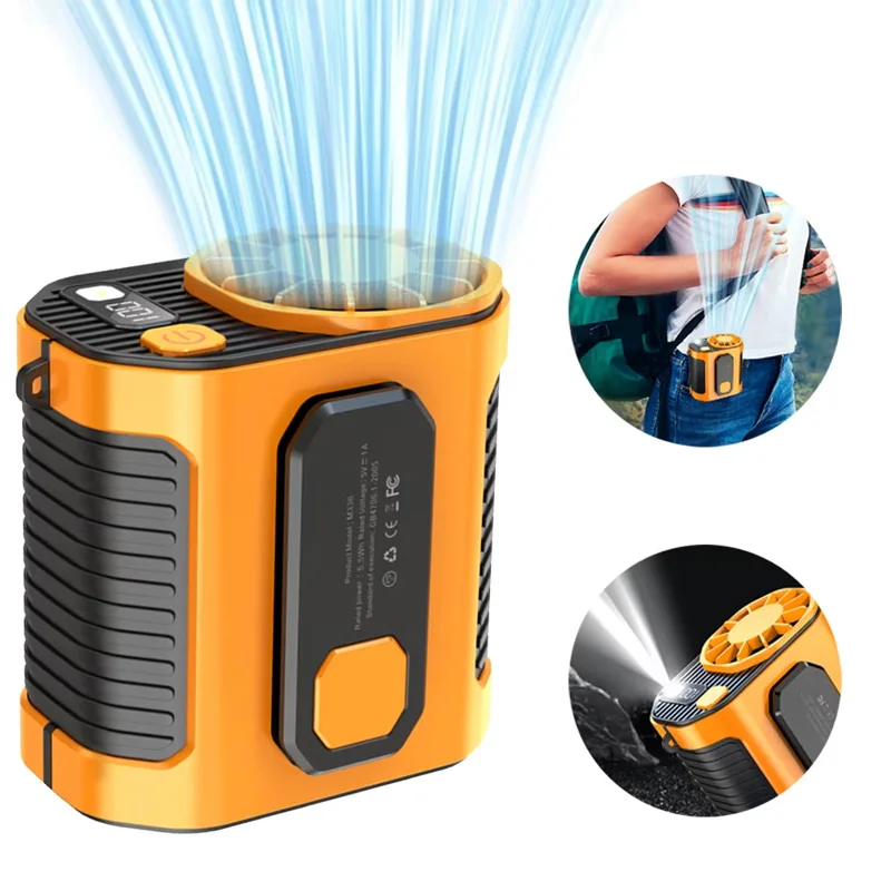 

Портативный поясной вентилятор 5000 мАч, перезаряжаемый уличный охлаждающий вентилятор для сварки на строительной площадке, высокотемпературная работа, промышленный