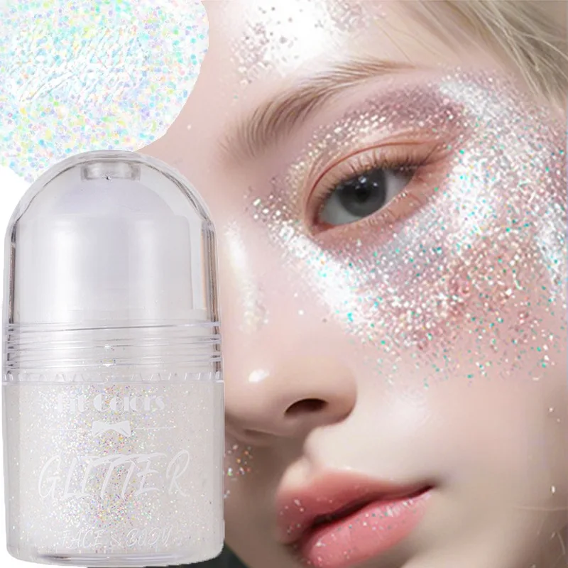 Sparkling Glitter Highlighter Eyeshadow Rolling Ball Big Sequins Shimmer Body Face Brighten Colorful Eye Pigment Festival Makeup