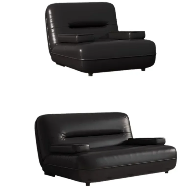 

Lazy Wind Black Single Beetle Sofa Designer Hotel Living Room Leather Art Office Double Sofa