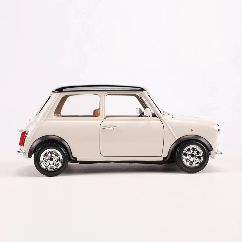 In Stock Bburago 1:18 1969 Bmw Mini Cooper Alloy Miniature Diecast Model 1969 Mini Cooper Retro Car Model Toy Kid Christmas Gift