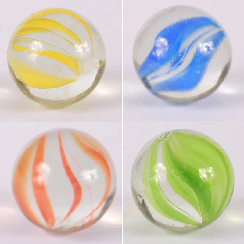 10/20pcs 25MM Petal Glass Marbles Catapult Marbles Colored Pattern Glass Beads Transparent Marble Balls Children's Toys