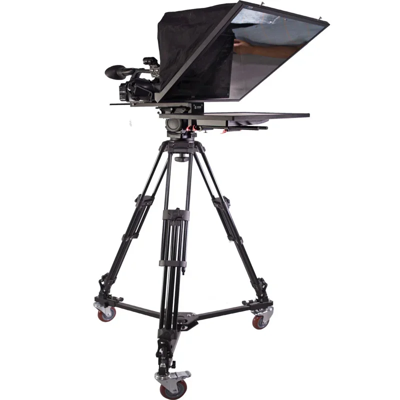 TS-T110 22S Fabrikant Leveren Tystvideo Hoge Kwaliteit 22 Inch Spraakuitzendstudio Teleprompter Met Caster Statief