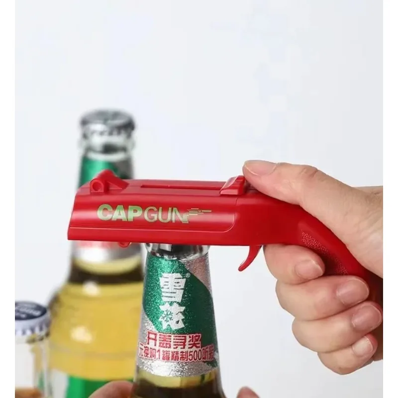 Cap Gun Bar Tool Creative Flying Launcher Bottle Beer Opener Drink Lids Shooter Kitchen Gadgets  Wine Accessories