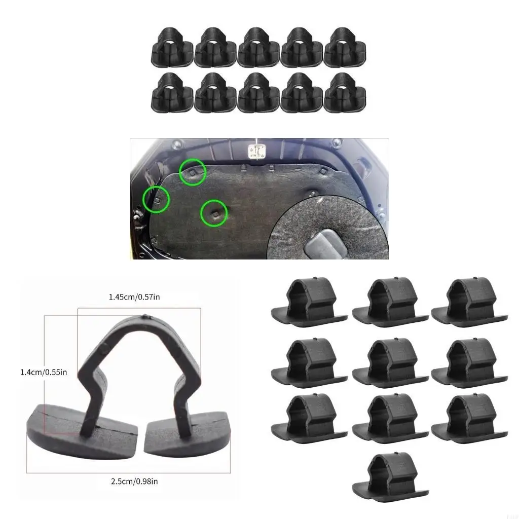 F1CF Engine Hood Insulation Clips Hood Liner Retainers Plastic Insulation Fasteners set Pack Of 10 for Reliable Fastening