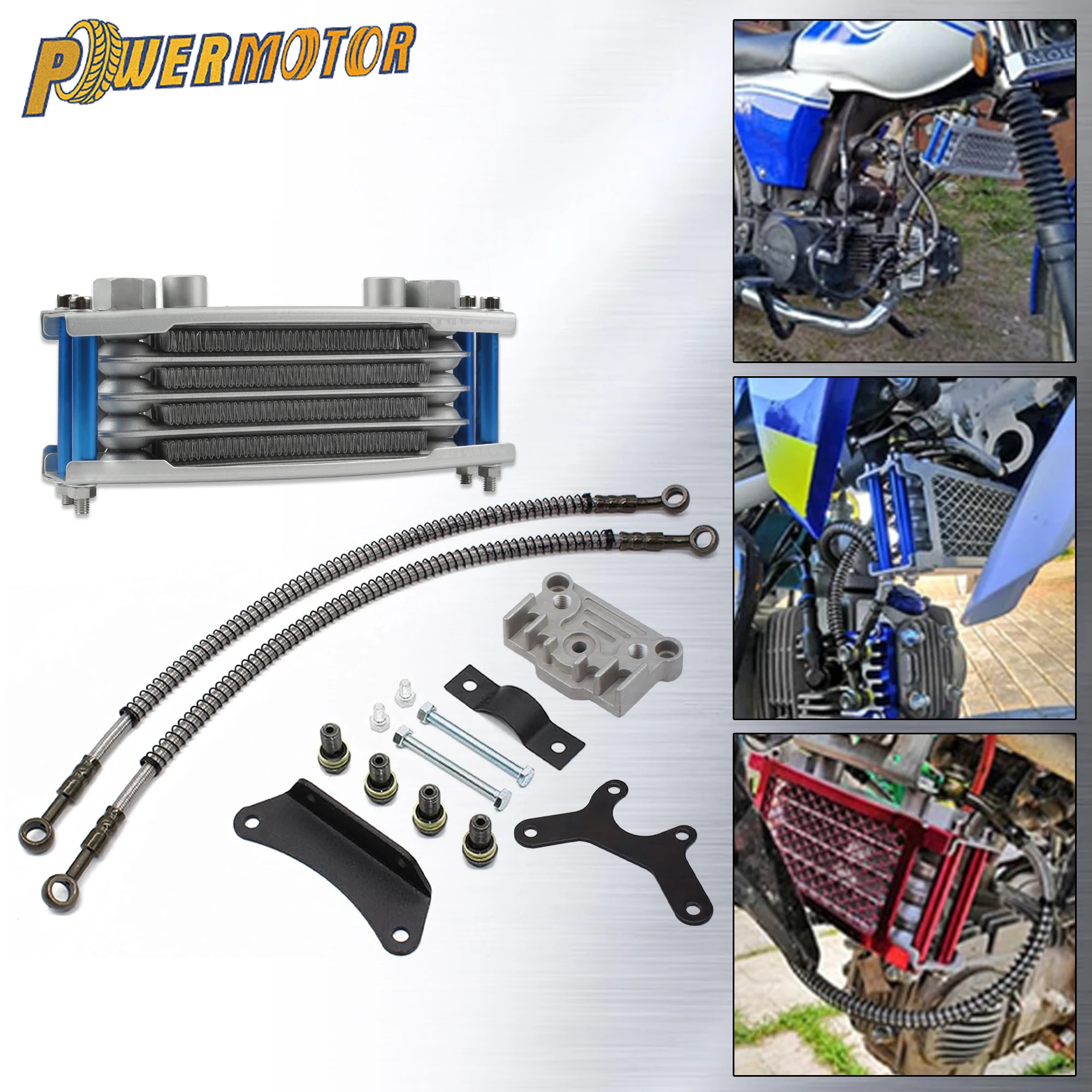 

For 50cc to 140cc Motorcycle Oil Cooler Engine Radiator Set DirtBike Motocross Supermoto ATV Moped Oil Cooling Modified Parts