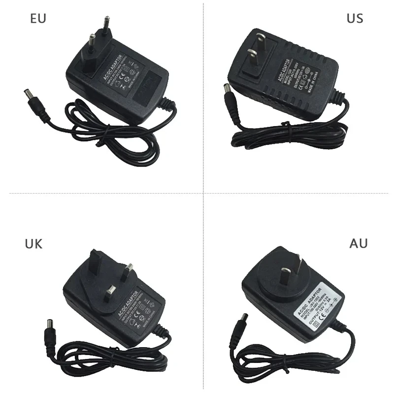 LED Power Adapter DC 12V 1A 2A 3A 5A 6A 8A Power Supply Adapter Lighting Transformer AU EU US UK Plug For LED Strip Light CCTV