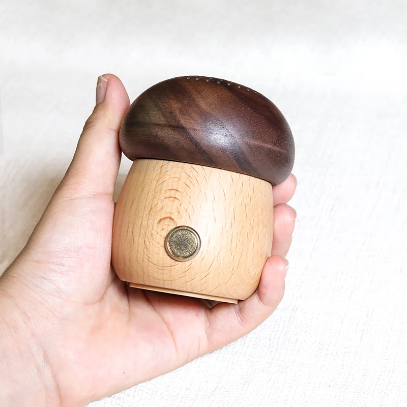 Wooden Music Box Creative Mushroom Bluetooth Music Box Mini Audio Birthday Gift