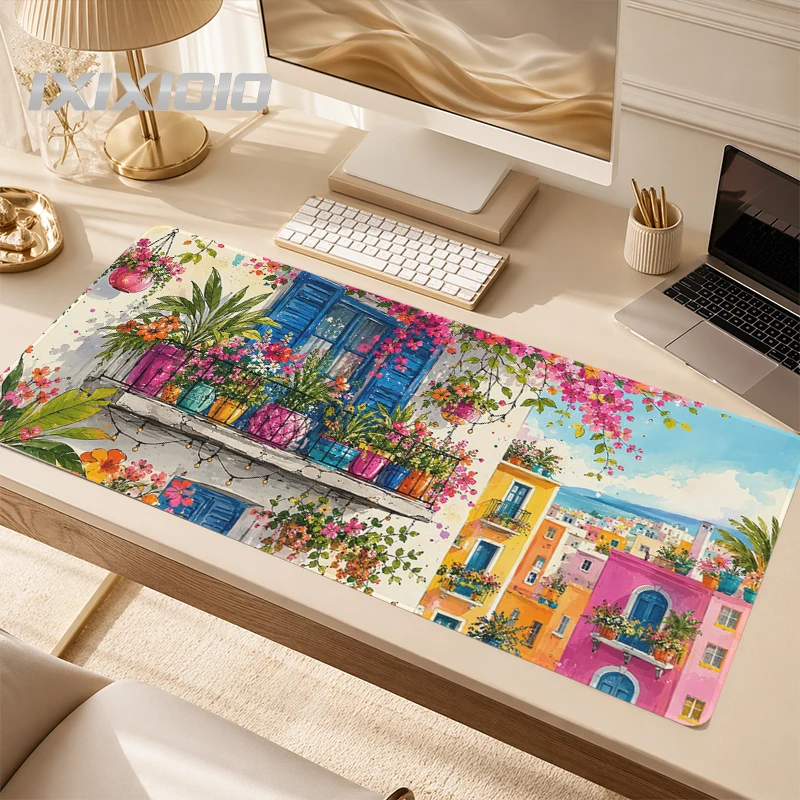 Colorful Floral Alley Mouse Pad Gamer XL Large Computer New Mousepad XXL Mechanical Keyboard Pad Soft Office Carpet Table Mat