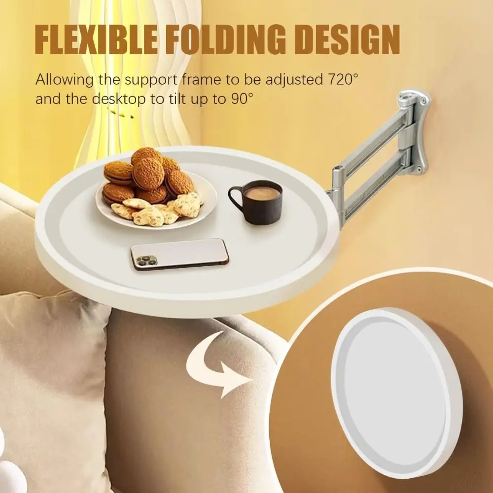 table-pliante-murale-blanche-support-de-canape-mural-bureau-basse-pliable-720-°-plateau-rond-flottant-reglable