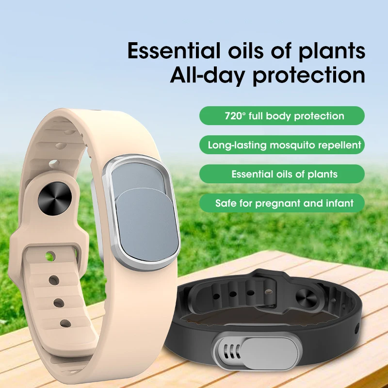 

Natural Plant Essential Oil Mosquito Repellent Bracelet Non-Toxic for Kids Adults Sports Travel Outdoor Protection