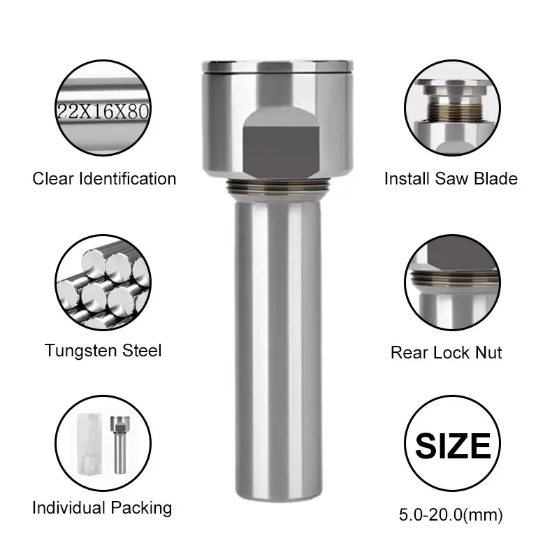 Tungsten Steel Saw Blade Holder CNC Circular Saw Blade Milling Cutter Tool Holder Centering Machine Extension Rod