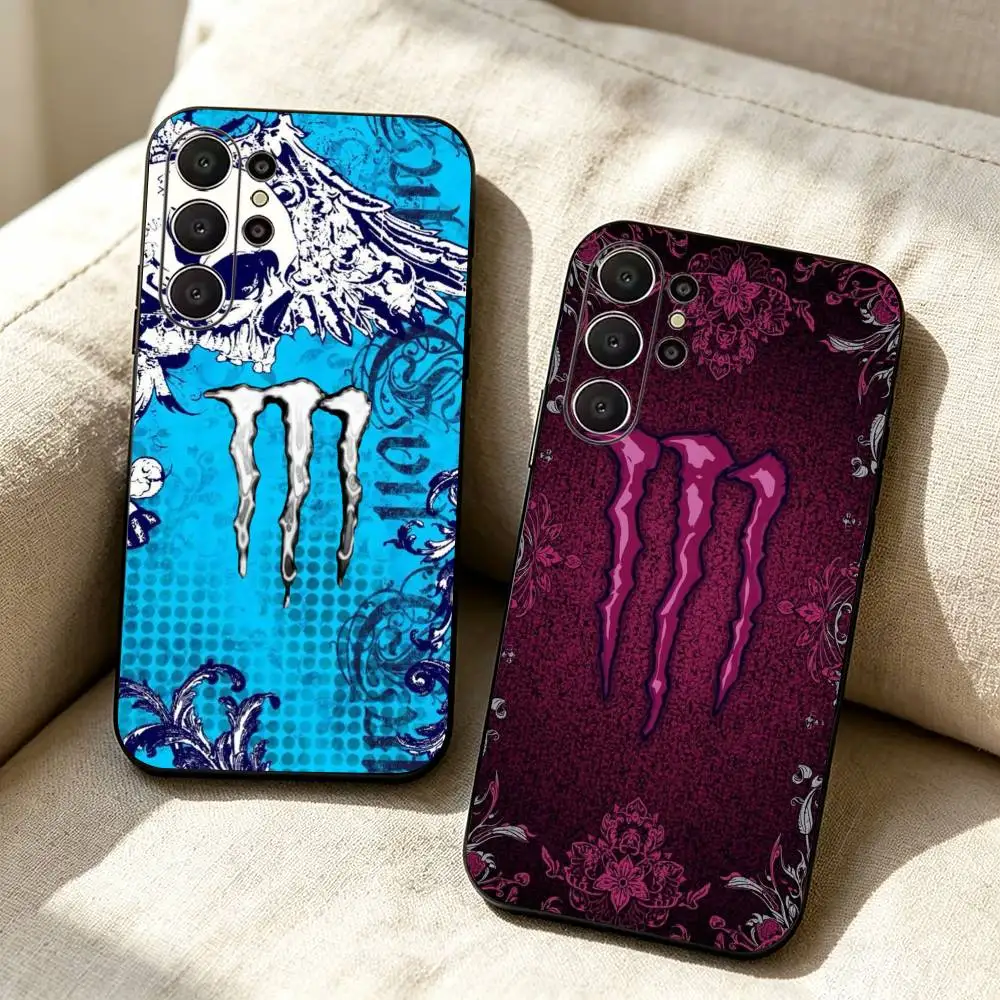 M-MonsterES Fashion Design -s Black Soft Silicone Phone Case for Samsung Ultra S26, S24, S21, S22, S23, S30, Plus, Lite