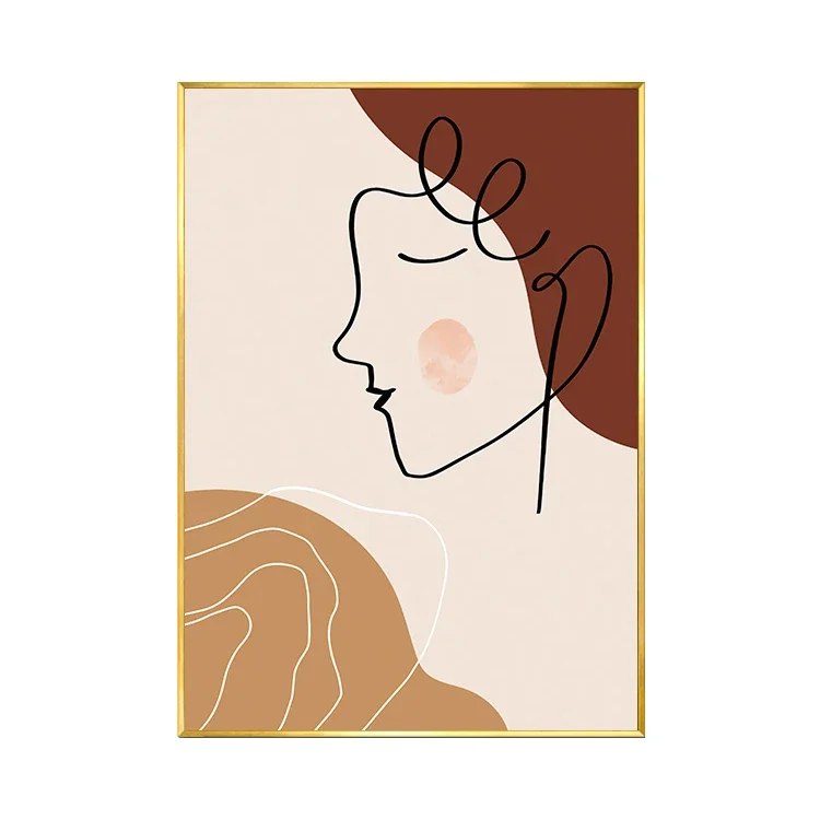 

z Morden Living Room Decor Minimalist Women Face Poster Crystal Porcelain Painting Acrylic Abstract Art Faces