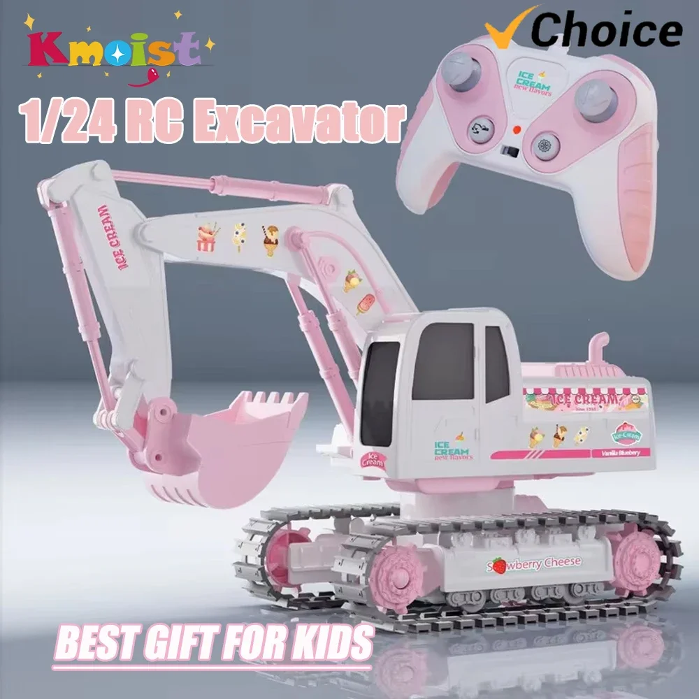 

1/24 RC Car Toy Excavator 2.4G Remote Control Engineering Vehicle Digger Construction Truck Electric Toys for Kids Birthday Gift