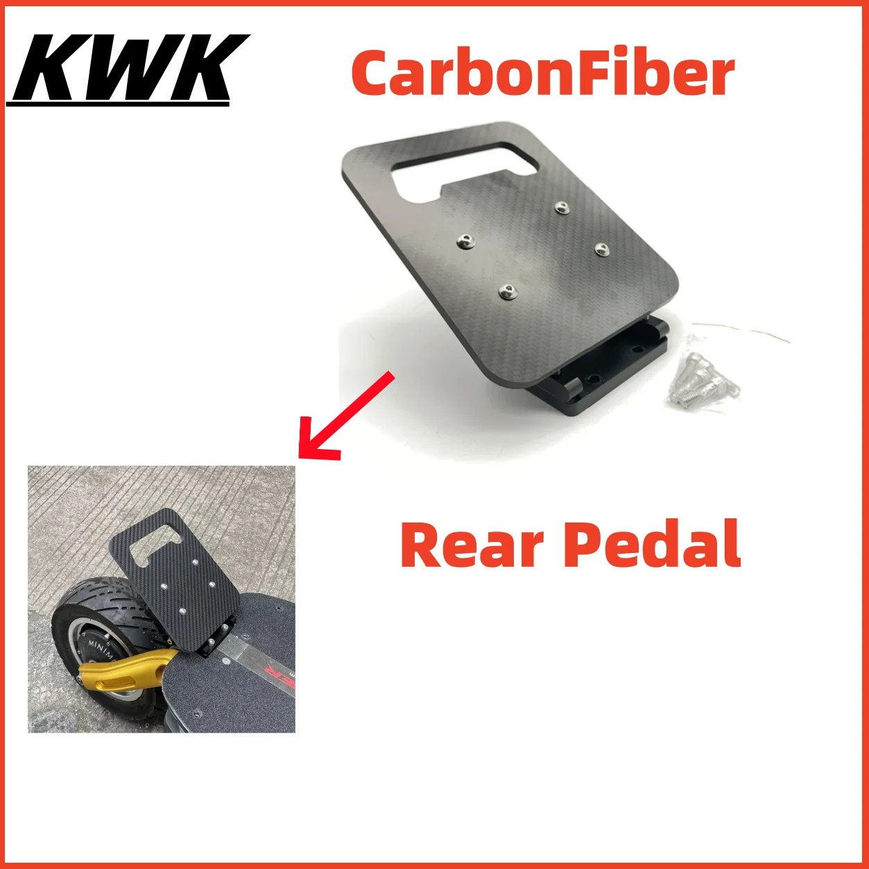 

Carbon Fiber Foot Rest Kit, Rear Pedal for Dualtron Thunder, Thunder 2, Thunder 3, Victor, Ultra 2, MINIMOTORS Electric Scooter