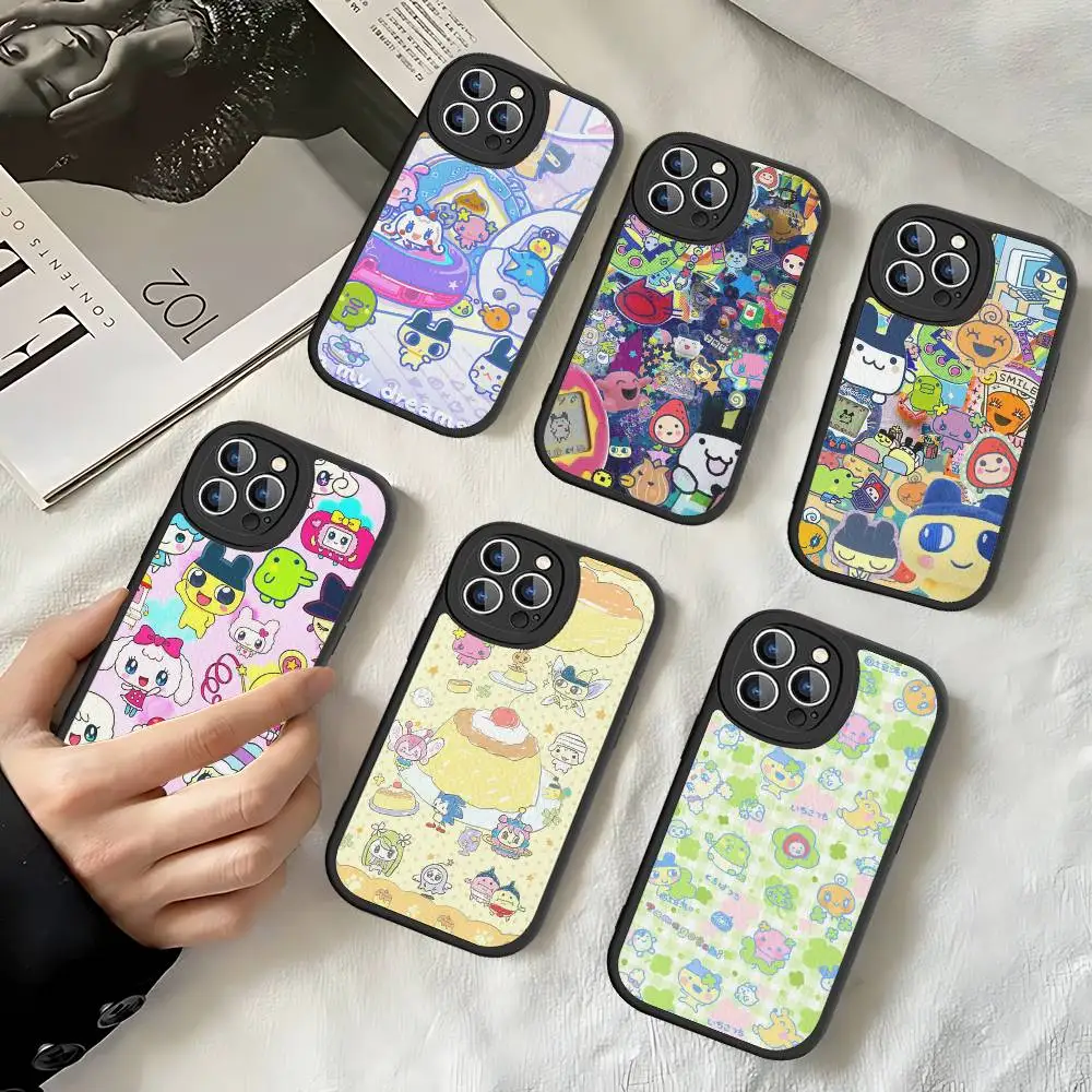 Classic Virtual Cut T-Tamagotchi Phone Case For IPhone 11 12 13 14 15 16 Pro Max Plus Leather Cover