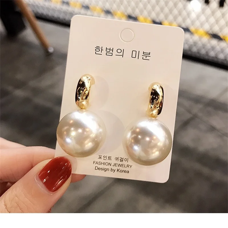 New Trend Korean Elegant Cute Pearl Dangle Earrings For Women Exquisite Crystal Long Tassel Earring Wedding Jewelry Dropshipping image 5