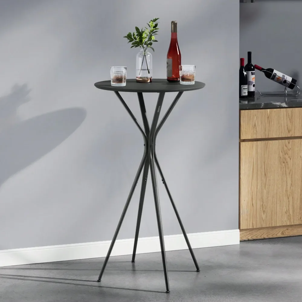 

Bar Table, Round Cocktail Table, High Top Pub Bistro Table For Kitchen Dining, Home Bar, Living Room, 23.6 X 23.6 X 41.3 Inches