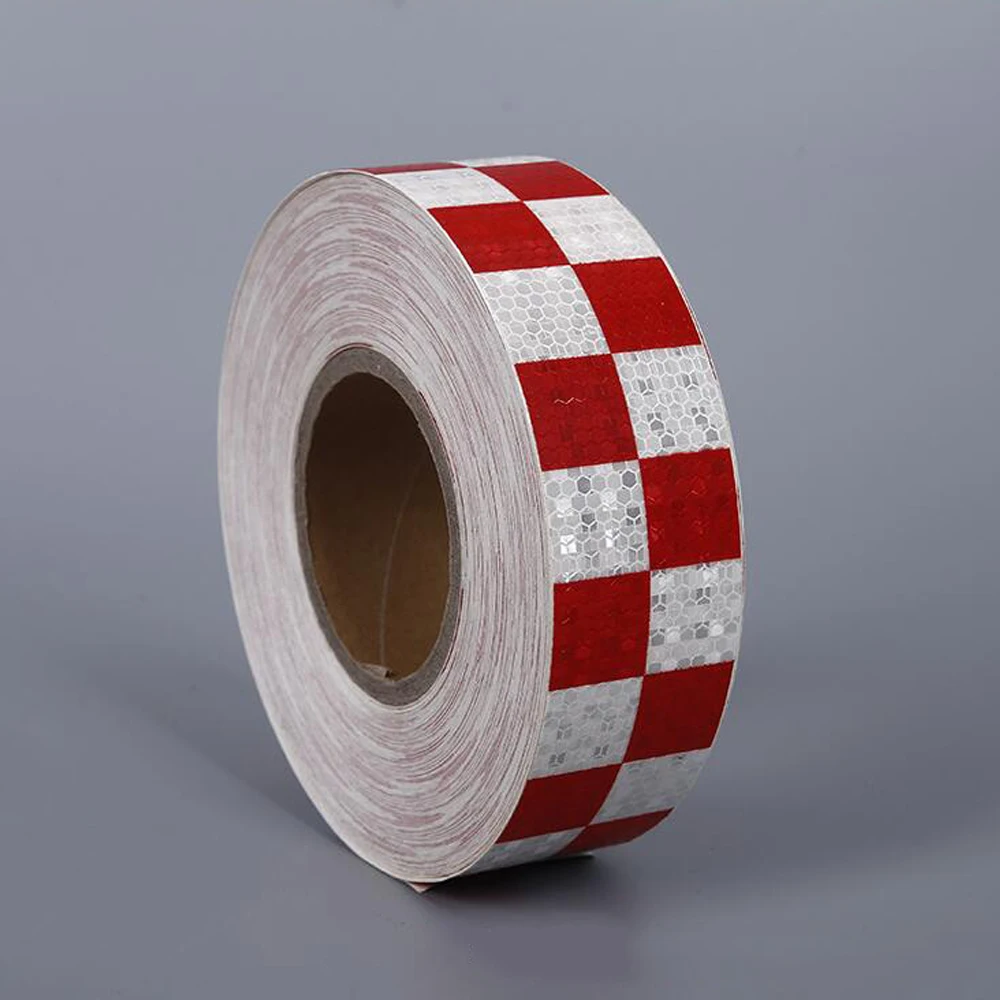 5Cm X 50M/Roll Waterdicht Waarschuwing Tape Strip Stickers Waarschuwing Licht Reflector Beschermende Sticker Reflecterende Film Auto veiligheid Mark