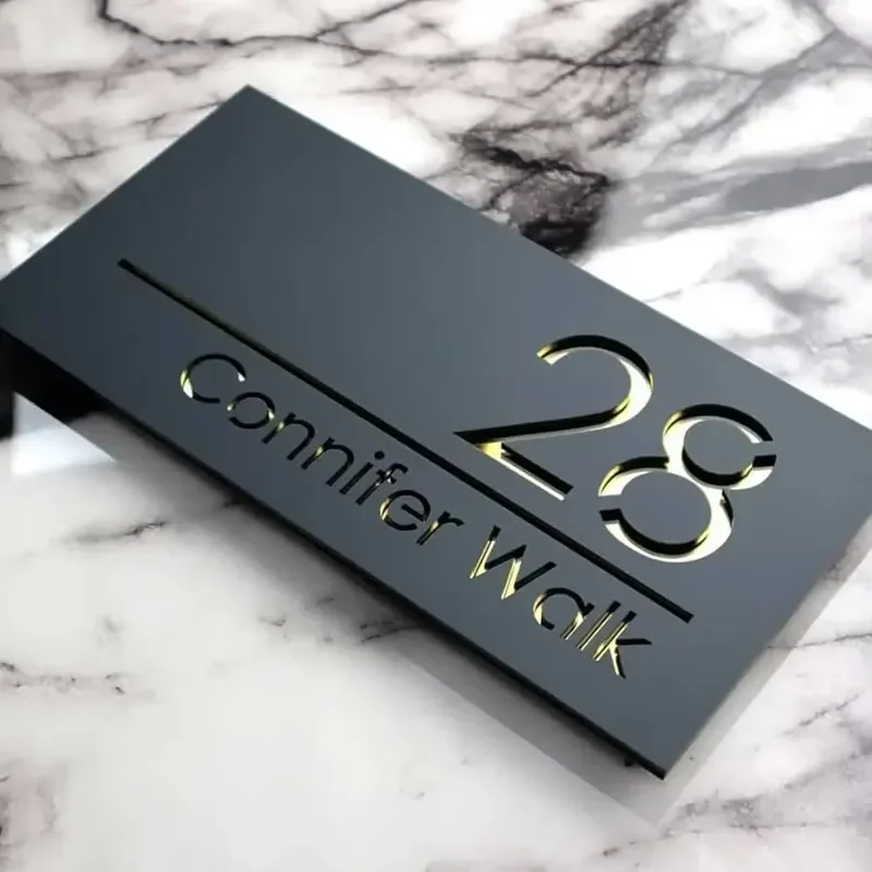 Shenroden Modern House Number Property Sign Name And Number Street Wall Plaque