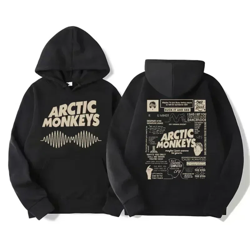 Retro Rock Arctic Monkeys Music Album Graphic Hoodies Men Vintage Oversized Hip Hop Hoodie Punk Sweatshirt Tour Double Sided