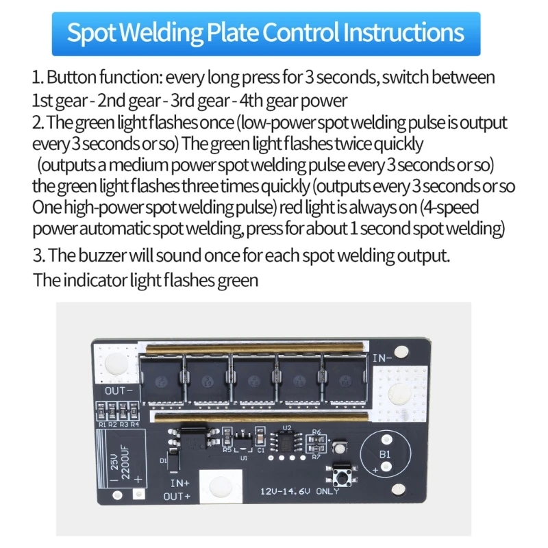 Portátil 12v bateria armazenamento máquina solda a ponto placa circuito 5 engrenagens diy equipamento soldagem