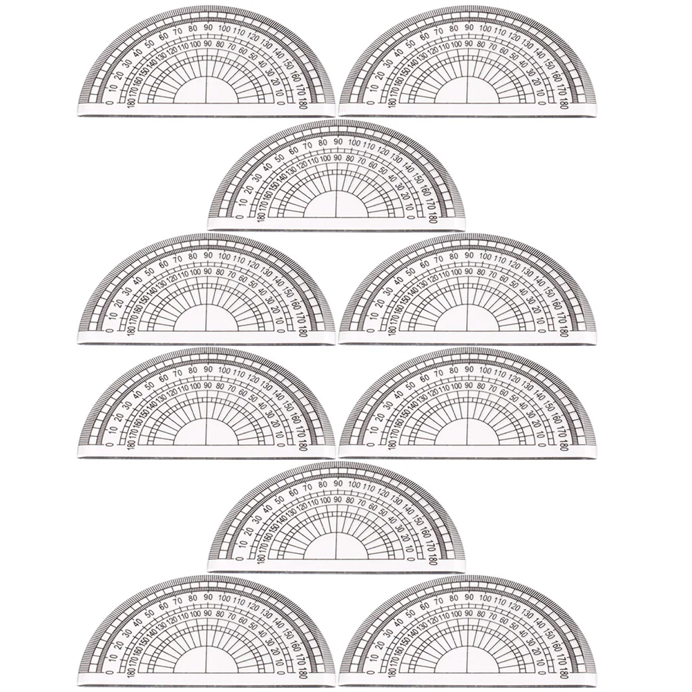 

10pcs Protractor 180 Degree 180 Degrees Protractor for Geometry Math Student Clear Scale Drawing Measuring Tools