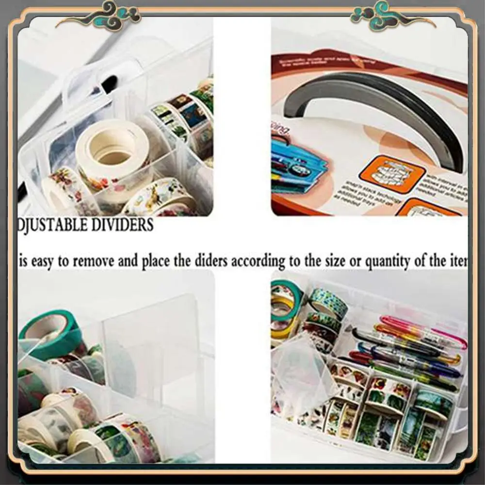 ASMA-Clear 3 Lagen 30 Roosters Washi Tape Opbergdoos Transparante Gereedschapsset Doos Accessoires Handcarry Briefpapier Houder