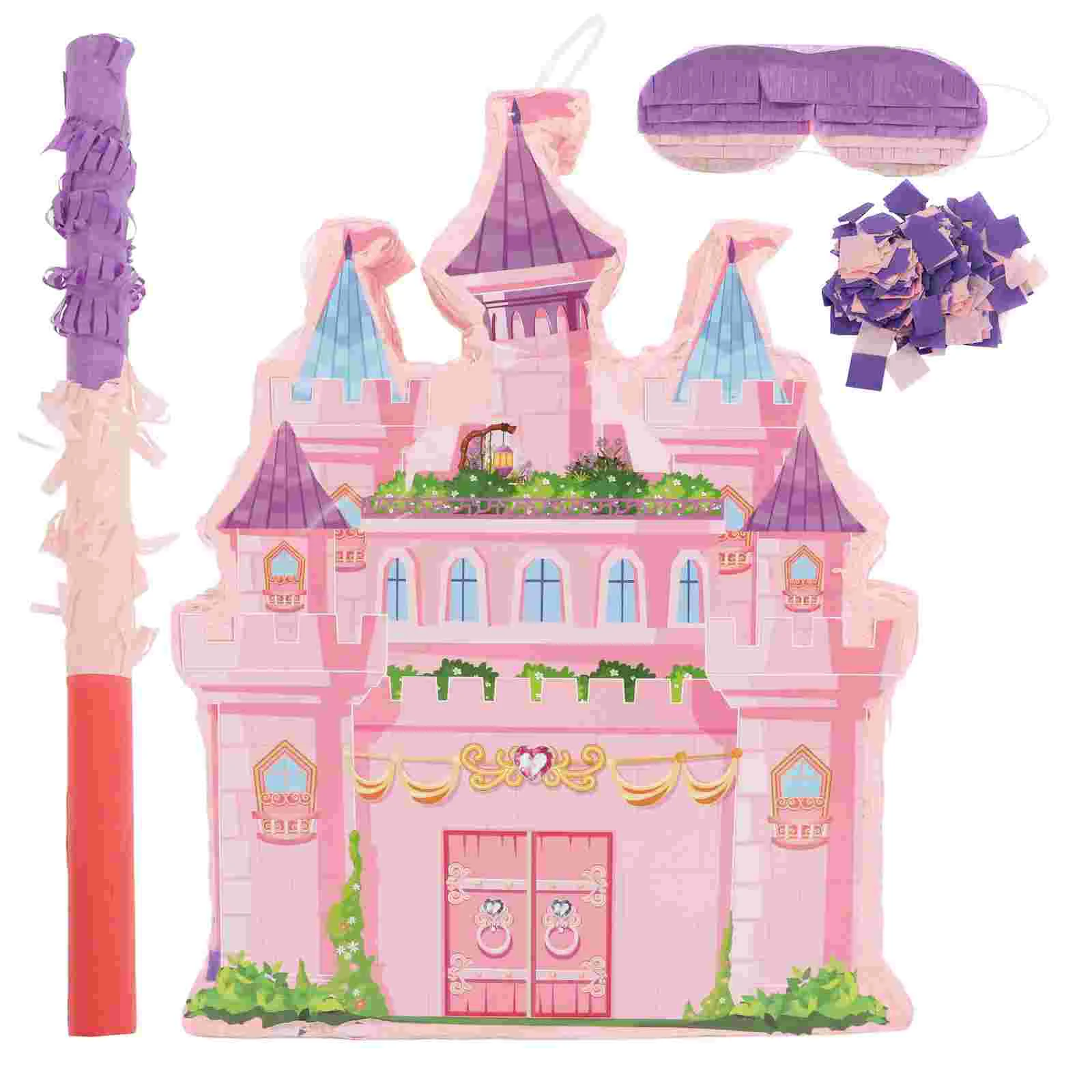 Princess Castle Pinata Birthday Decorations Hanging Candy Wedding Christmas Holder Toy for Kids Container Party