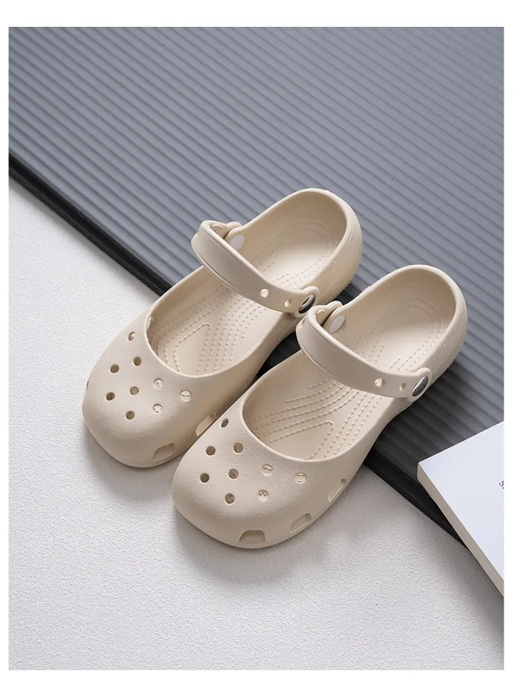 Niedliche Damen-Clogs mit Leopardenmuster, süße Outdoor-Schuhe, Sommer-Neuheit, EVA-Outdoor-Strand-Pantoffeln, wasserdicht und rutschfest. – Detail 15