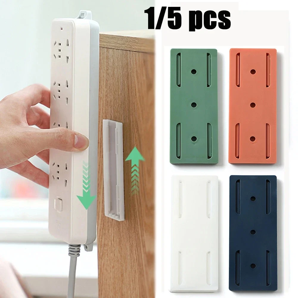 

1/3/5PCS Self-Adhesive Power Socket Strip Fixator Wall Mounted Self Adhesive Punch Free Row Plug Holder for Kitchen Home Office
