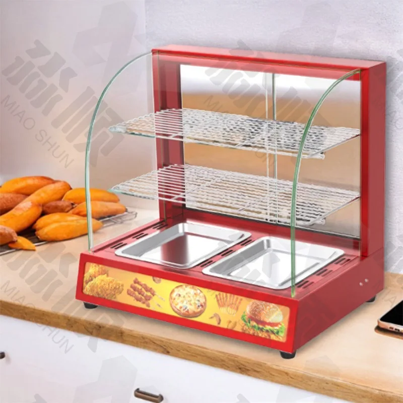 Three-layer heating and insulation cabinet French fries, fried chicken, burgers, egg tarts, food deli display cabinet
