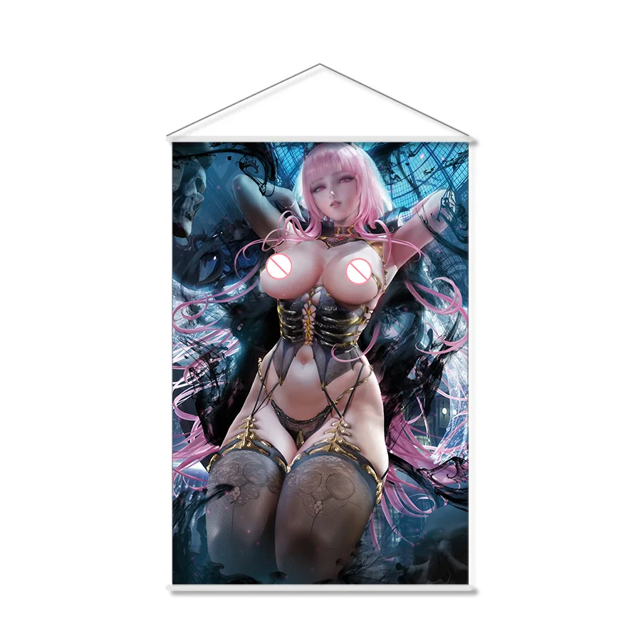 Sexy Mori Calliope Hololive EN Anime Wall Scroll Hanging Poster Home Decor Painting