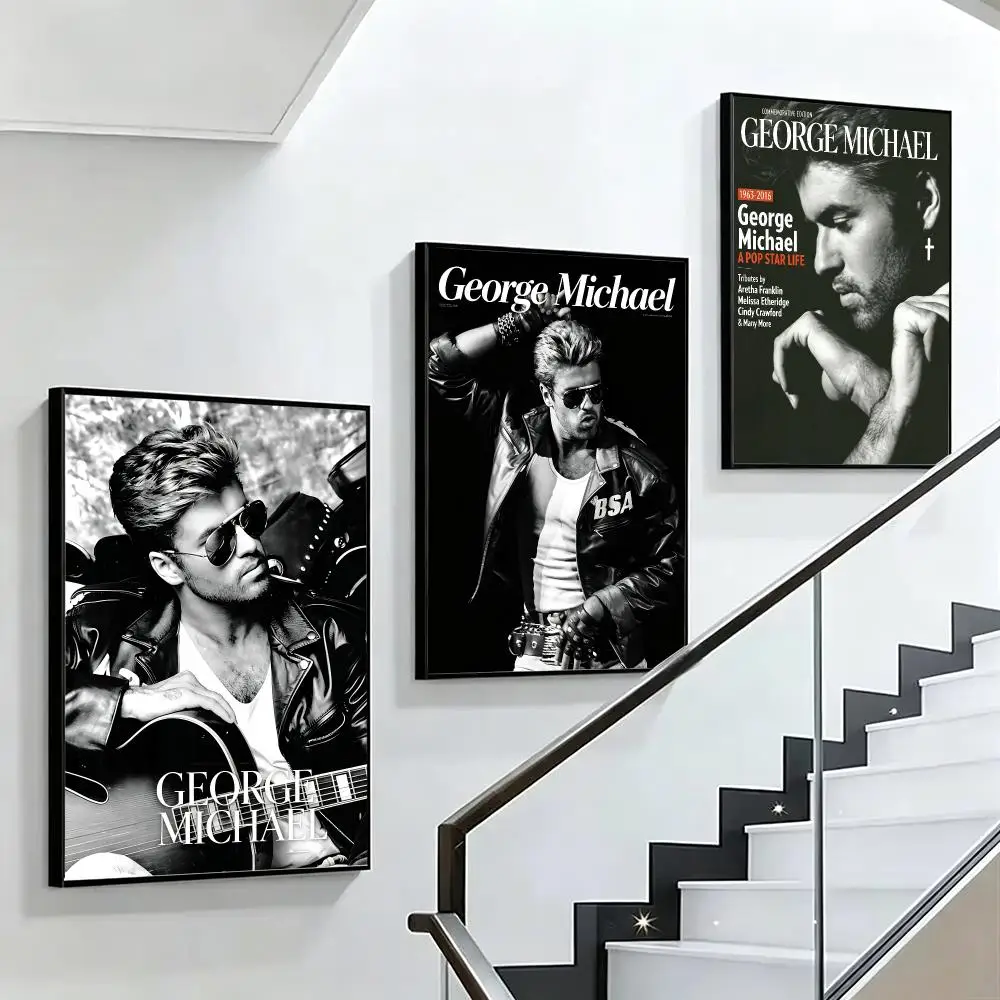 George Michael Poster HD poster black and white simple home decoration suitable for living room bedroom corridor and gift giving