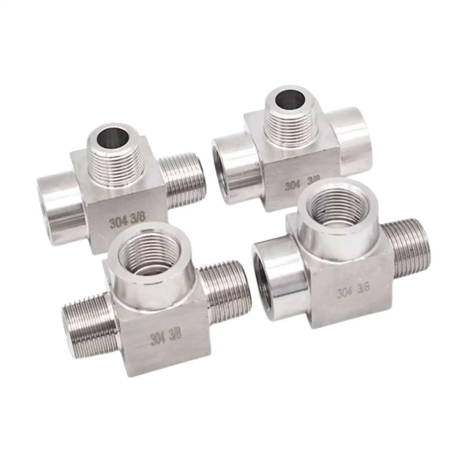 

1/8" 1/4" 3/8" 1/2" 3/4" BSP M14 M20 Female-Male Tee 3 Ways SUS304 High Pressure Pipe Fitting Water Gas Oil