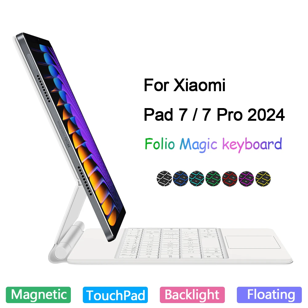 Backlit Touchpad Magic Keyboard For Xiaomi Pad 7 7 Pro 2024 Mi Pad 7 MiPad7 Pro 11.2 Inch Magnetic Smart Case Wireless Keyboard