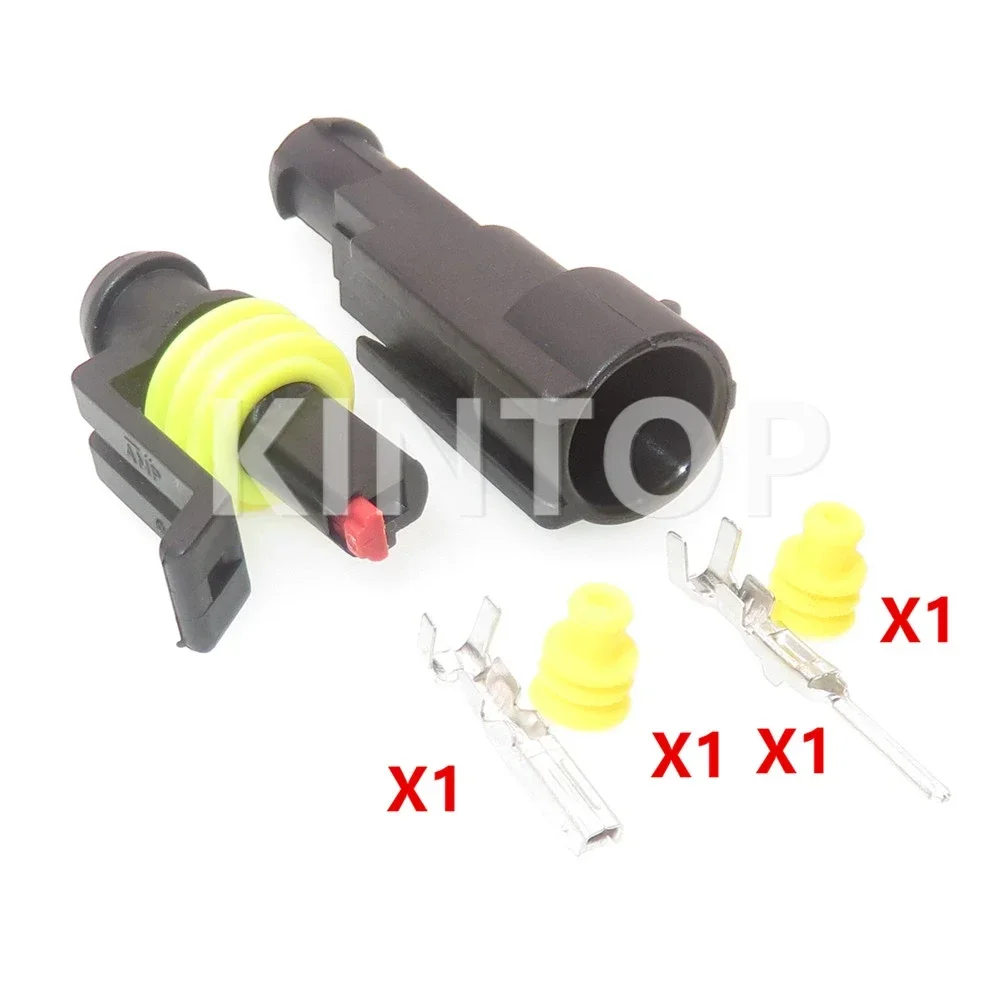 1 Set 1 Pins Car Electric Cable Male Female Socket AC Assembly 282103-1 282079-2 Automotive Low Voltage Waterproof Connector - Detail 1