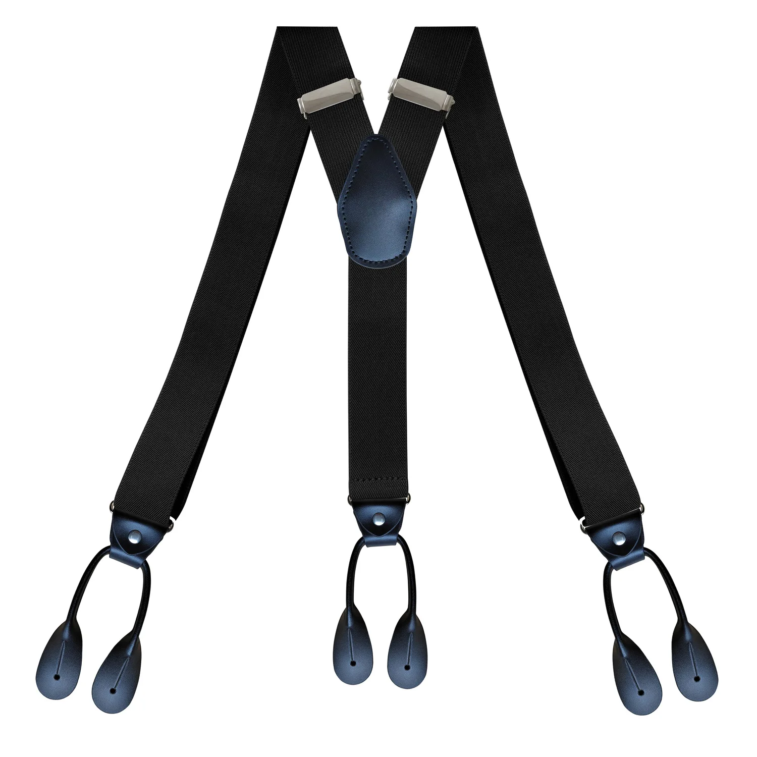 Knöpfe Hosenträger Herren Hosenträger Unisex Schwarz Leder Hosenträger Neu Y-Back Ligas Tirantes 3,5*120 cm 7 Farben Neu – Detail 6