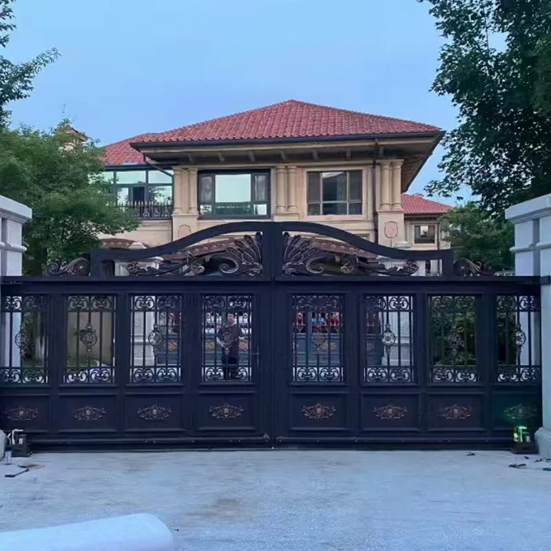 Customization New Style Aluminium Modern Gate House Main Gate Designs Iron Pipe Gate Designs for Home