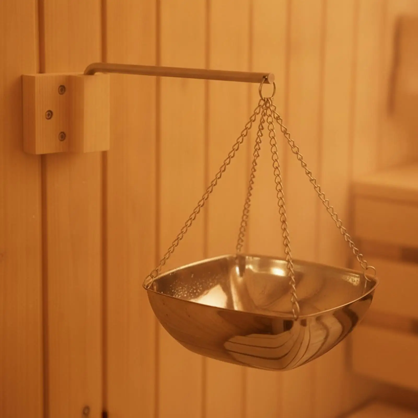 Heat Resistant Aroma Oil Bowl Stainless Steel Hanging Essential Oil Vessel for Steam Sauna with 304 Chain Diffuser Home Spa