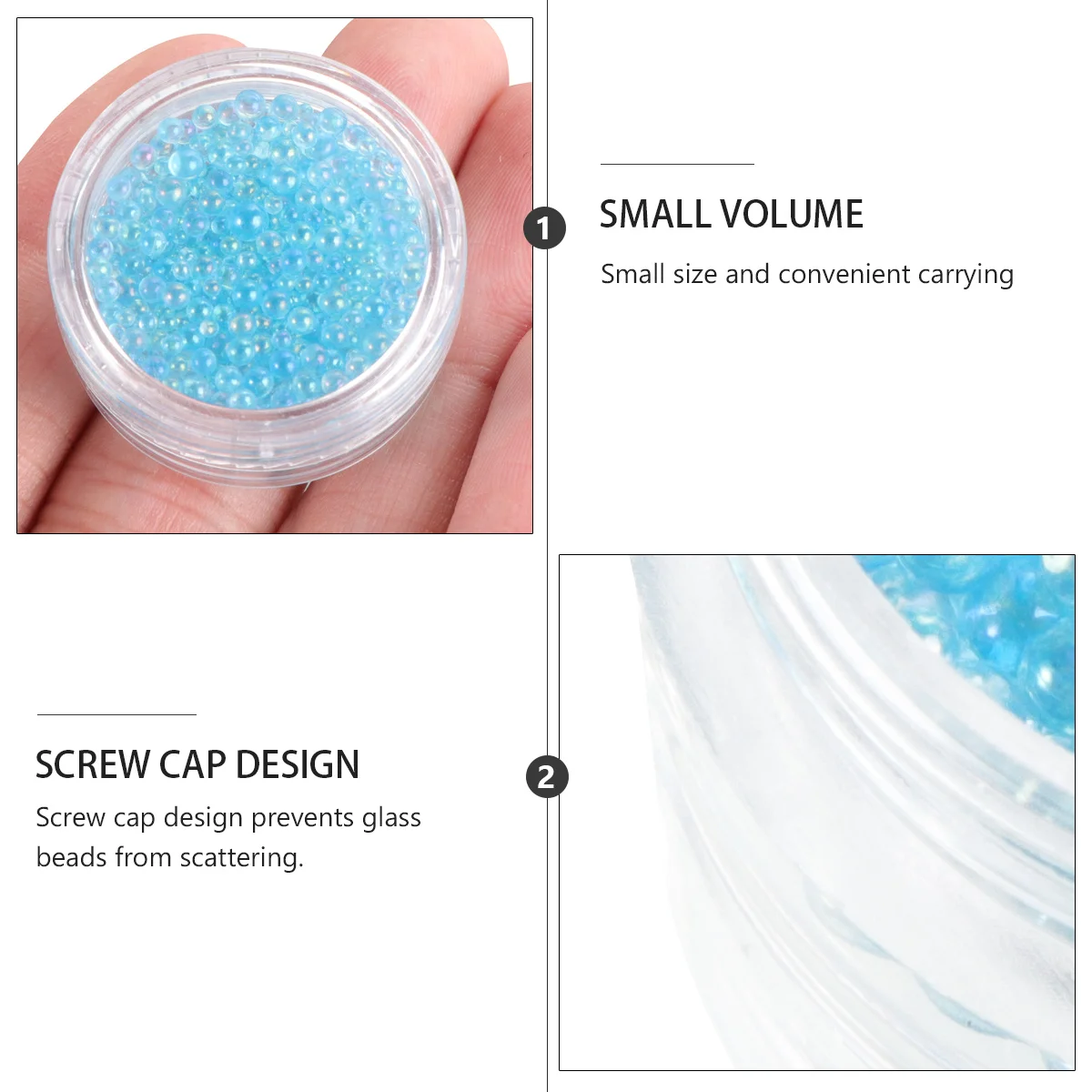 

Nail Beauty Micro Bead Accessories DIY Manicure Decor Unique Design Lightweight Durable Perfect Gift Female Use Blue