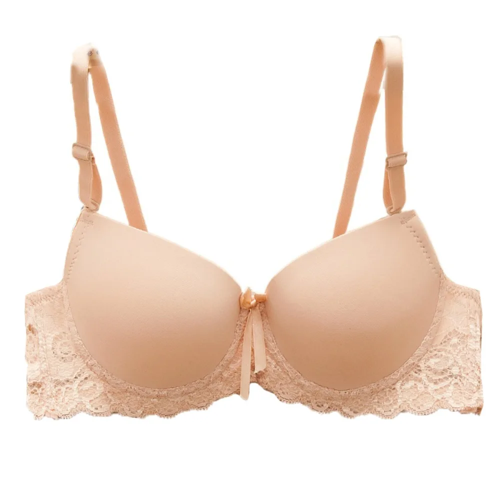 

Adjustable Mesh Lace Deep V Bra Anti-sagging Shockproof Underwear Women Sweet Intimates Push Up Bras Girl