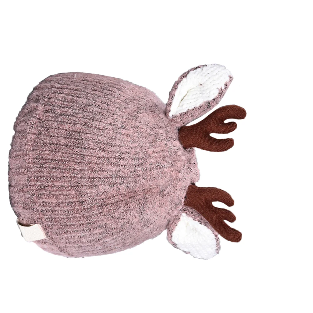 

Kids Baby Elk Antlers Christmas Winter Wool Knitted Beanie Hat for 0-3 Years Old Cute Warm Stretchy Hat