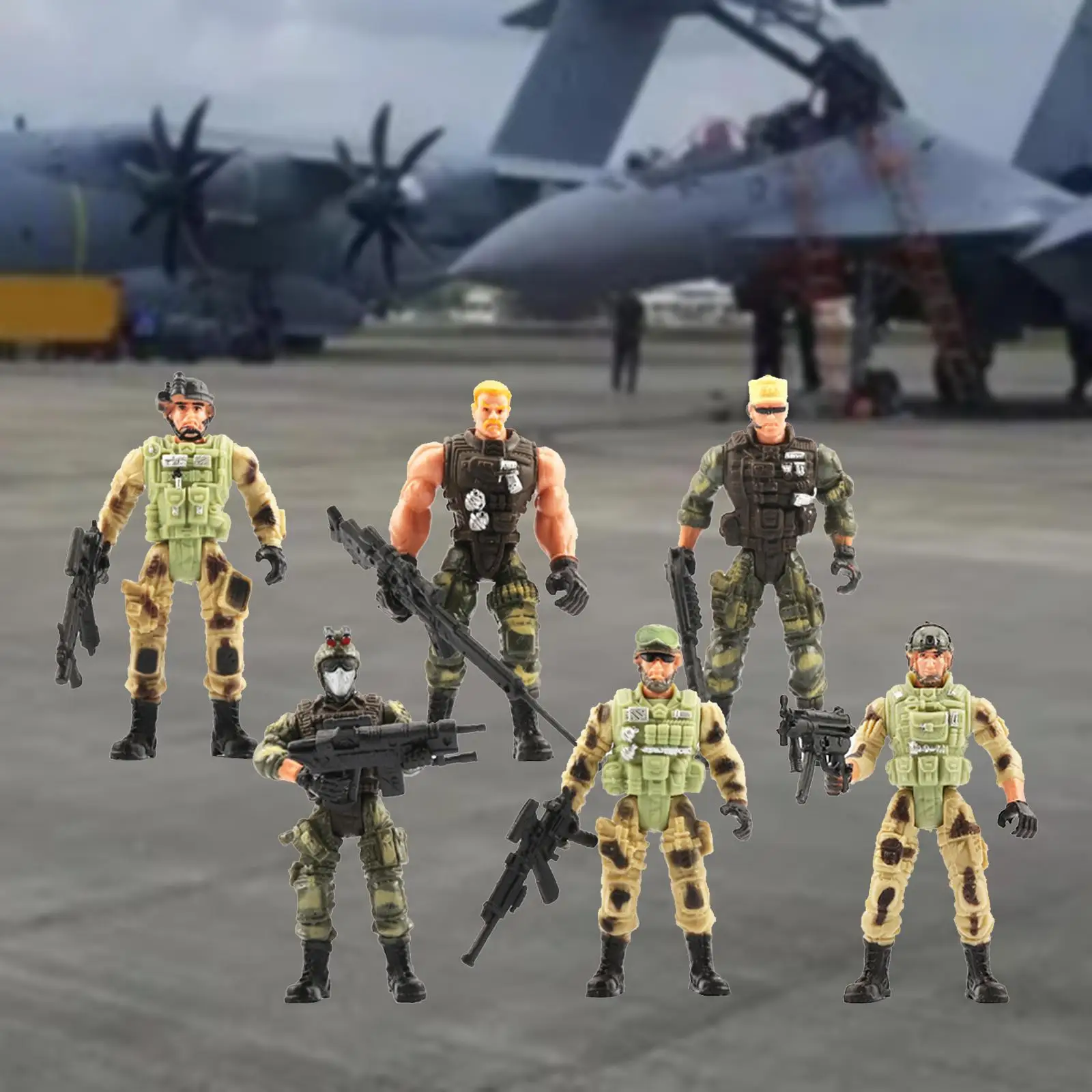

6x армейские мужские фигурки, набор для боевых зданий, ролевые игры