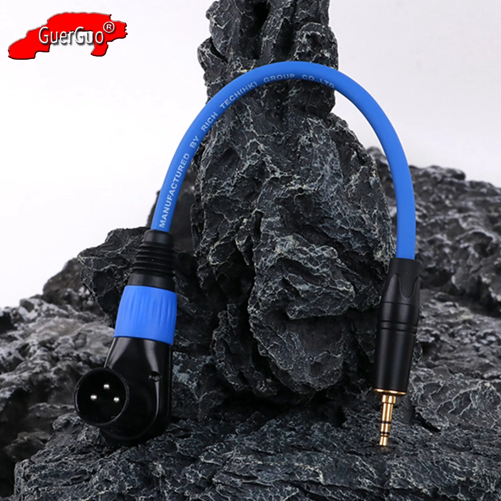 

Right Angle 3Pin XLR Male to 3.5mm 1/8" TRS Stereo Male Jack Audio Extension Cable Adapter Microphone Cord for Computer Speaker