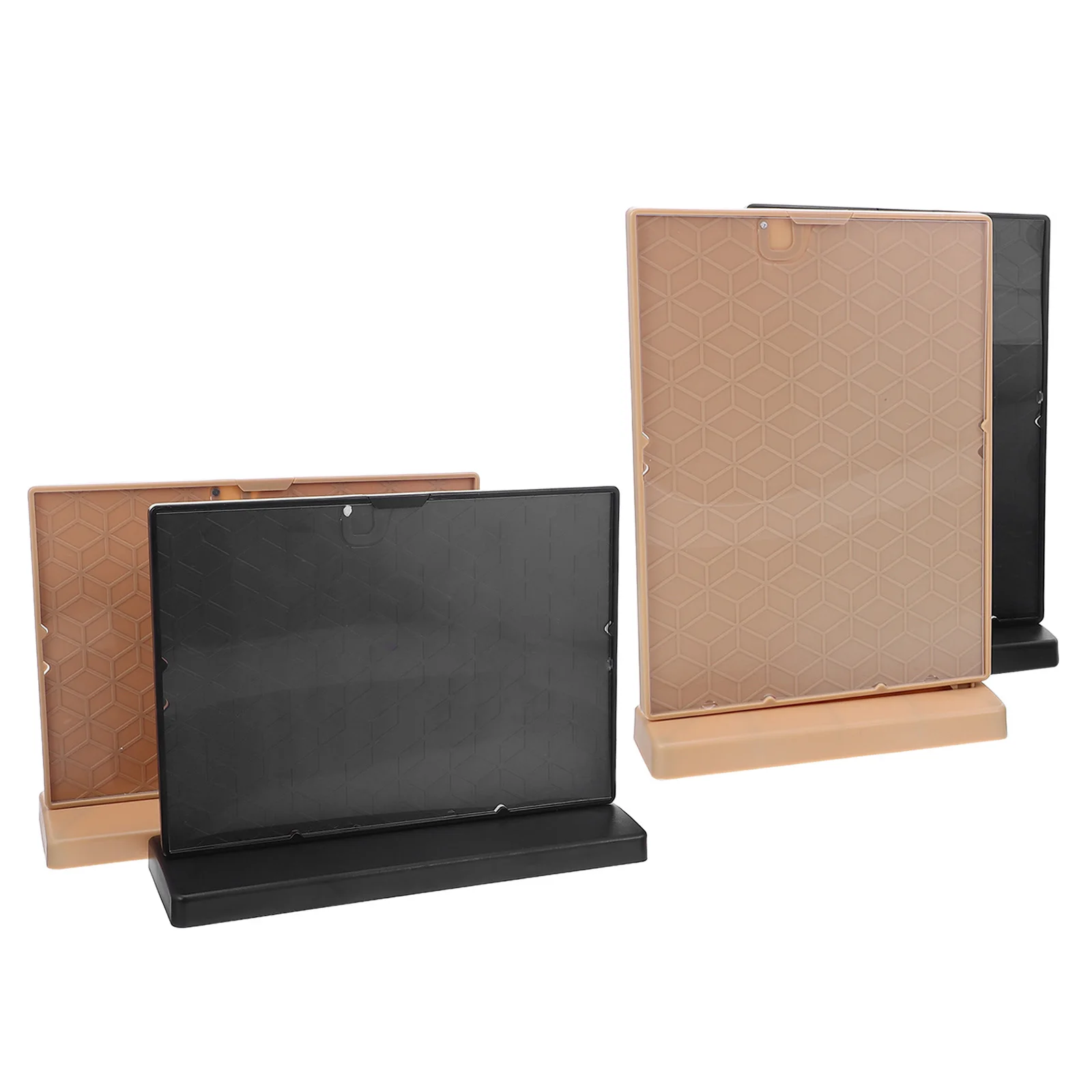 

4pcs L-Shaped Menu Holder Stand: Double-Sided Tabletop Display Rack For Restaurant Advertising Poster Stand Abs Plastic