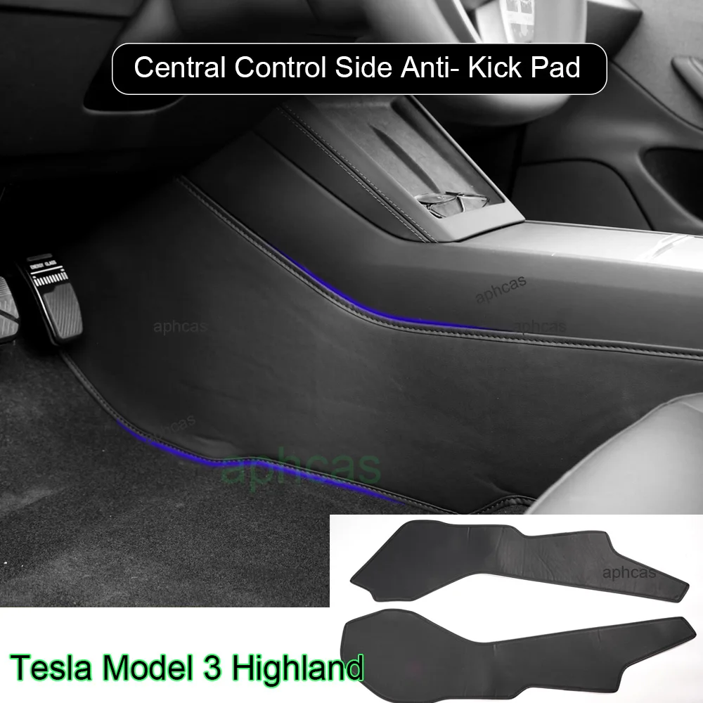 For Tesla Model 3 Highland 2024 Car Central Control Side Anti Kick Pad Protective Foot Mat Cover Mats Full Surrounded